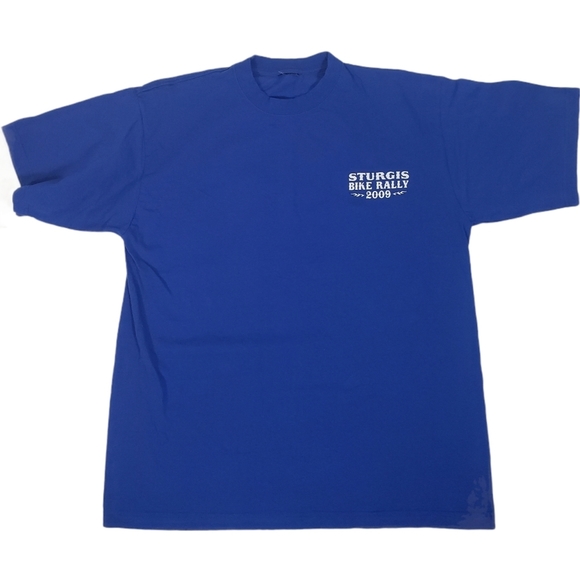 2009 Sturgis Motorcycle Rally T-Shirt Sz XL ? Blue American Flag Eagle Bike Week - Picture 3 of 7